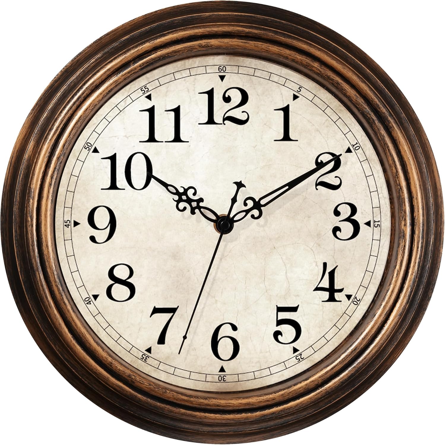 Battery Operated Gold Wall Clock — 9" — K_gold