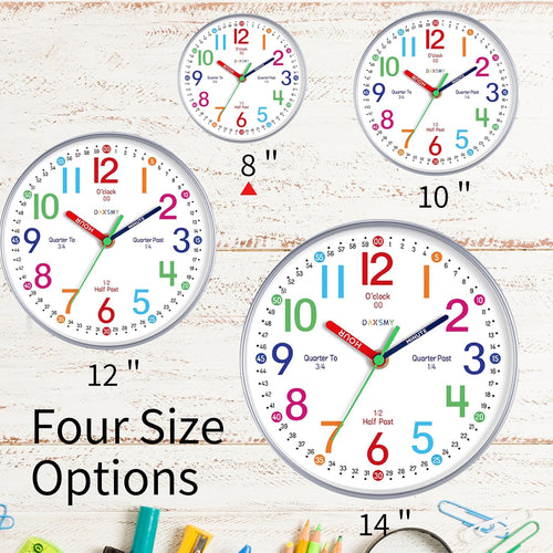 Battery Operated Blue Wall Clock — 8" - View 2
