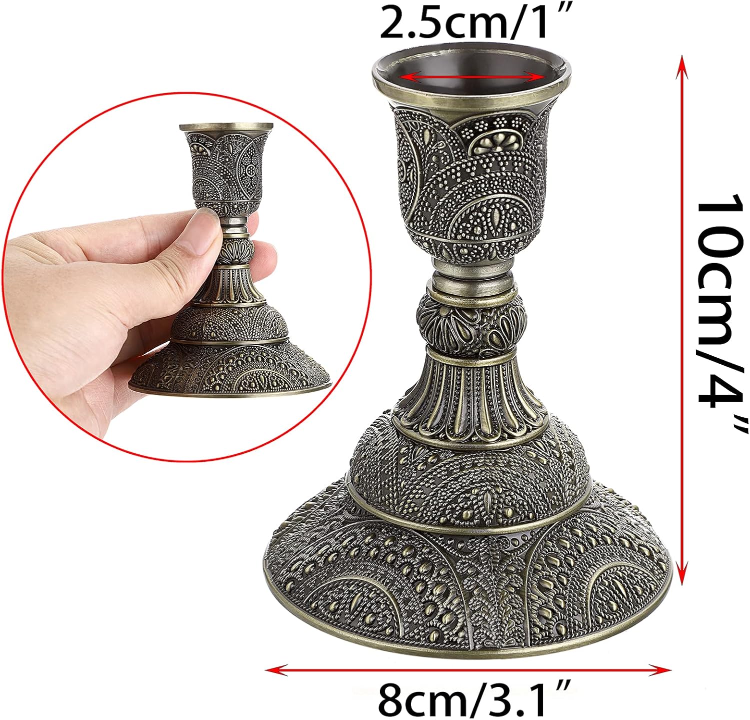 Vintage Luxe Gold Pillar Candle — Set of 2 - View 3