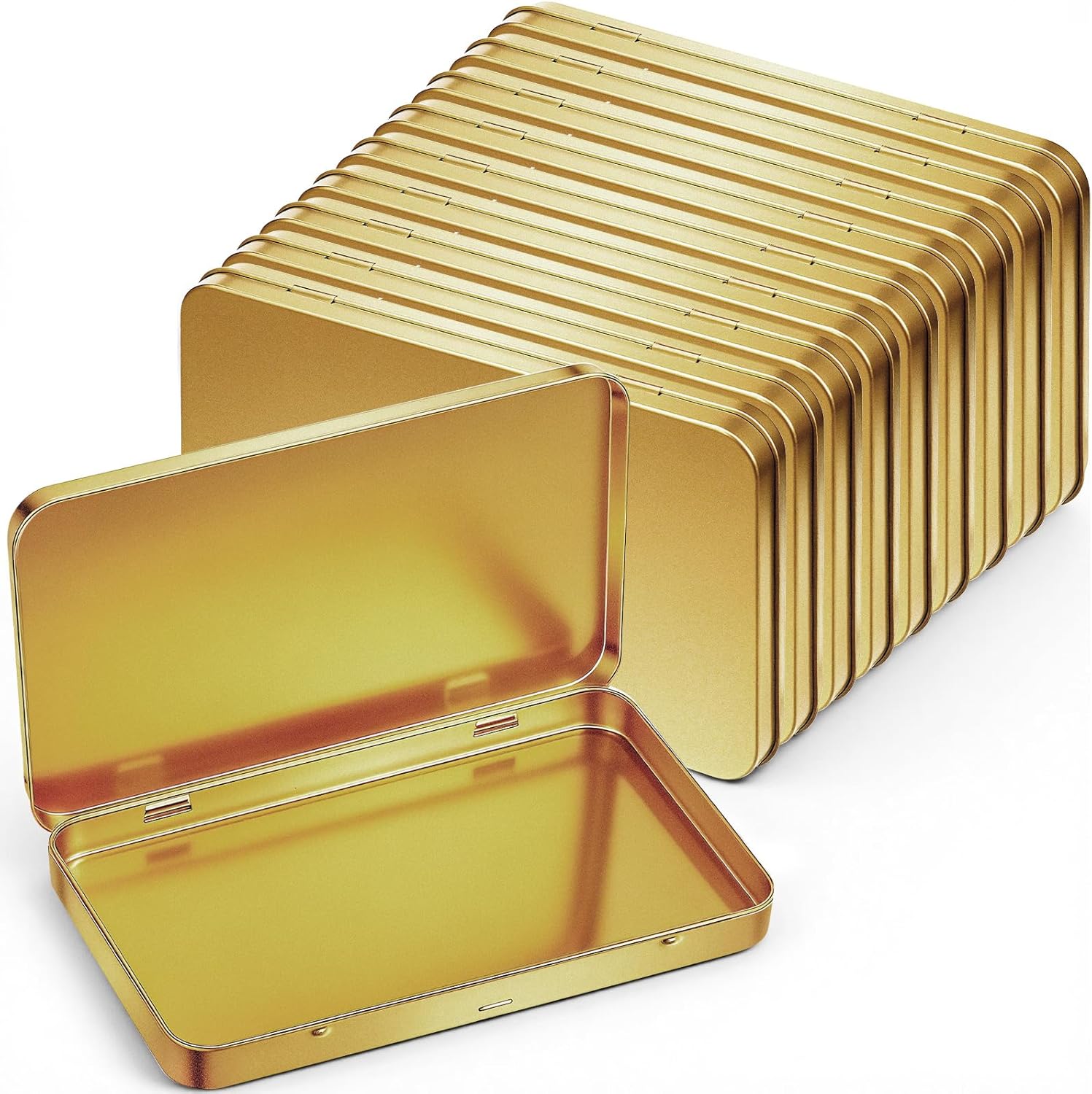 Rectangular Black Storage Basket — 0.6" — Gold