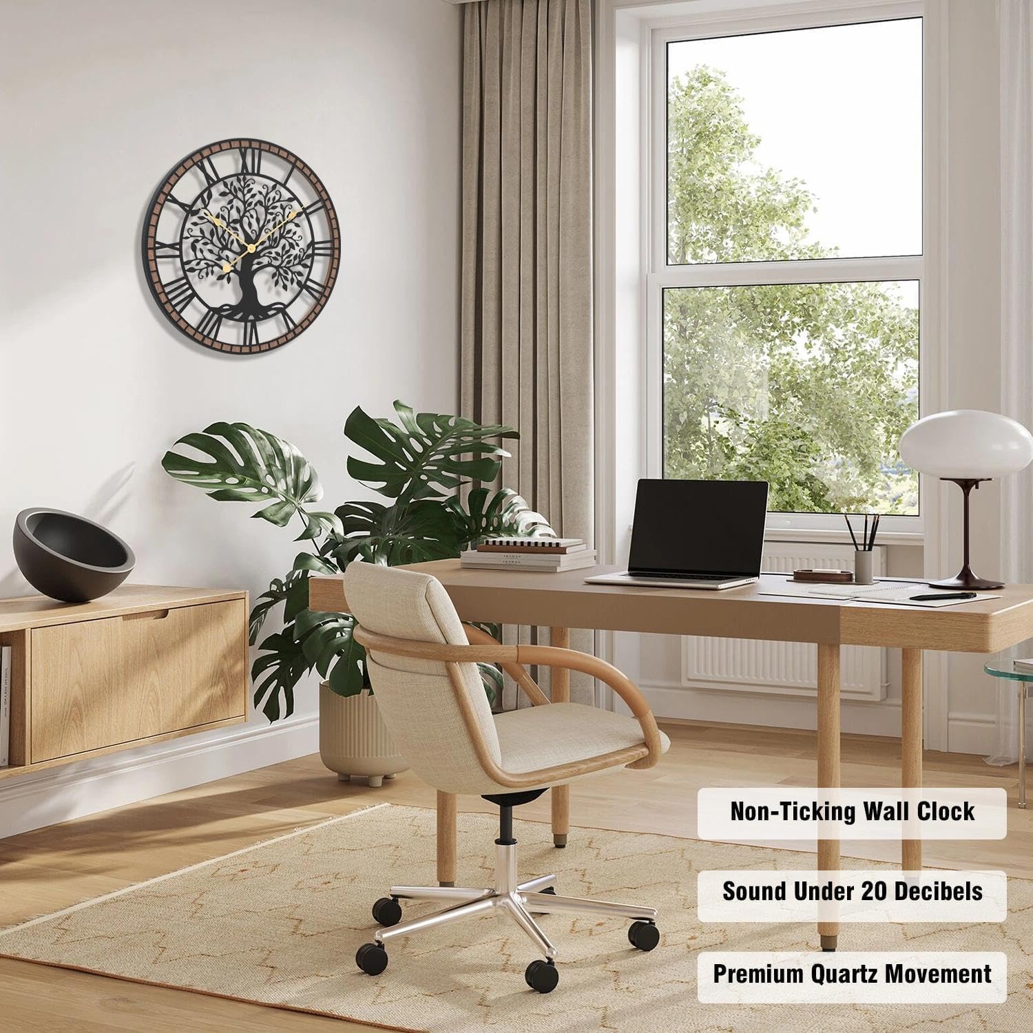 Battery Operated Farmhouse Wood Wall Clock — 24" - View 5