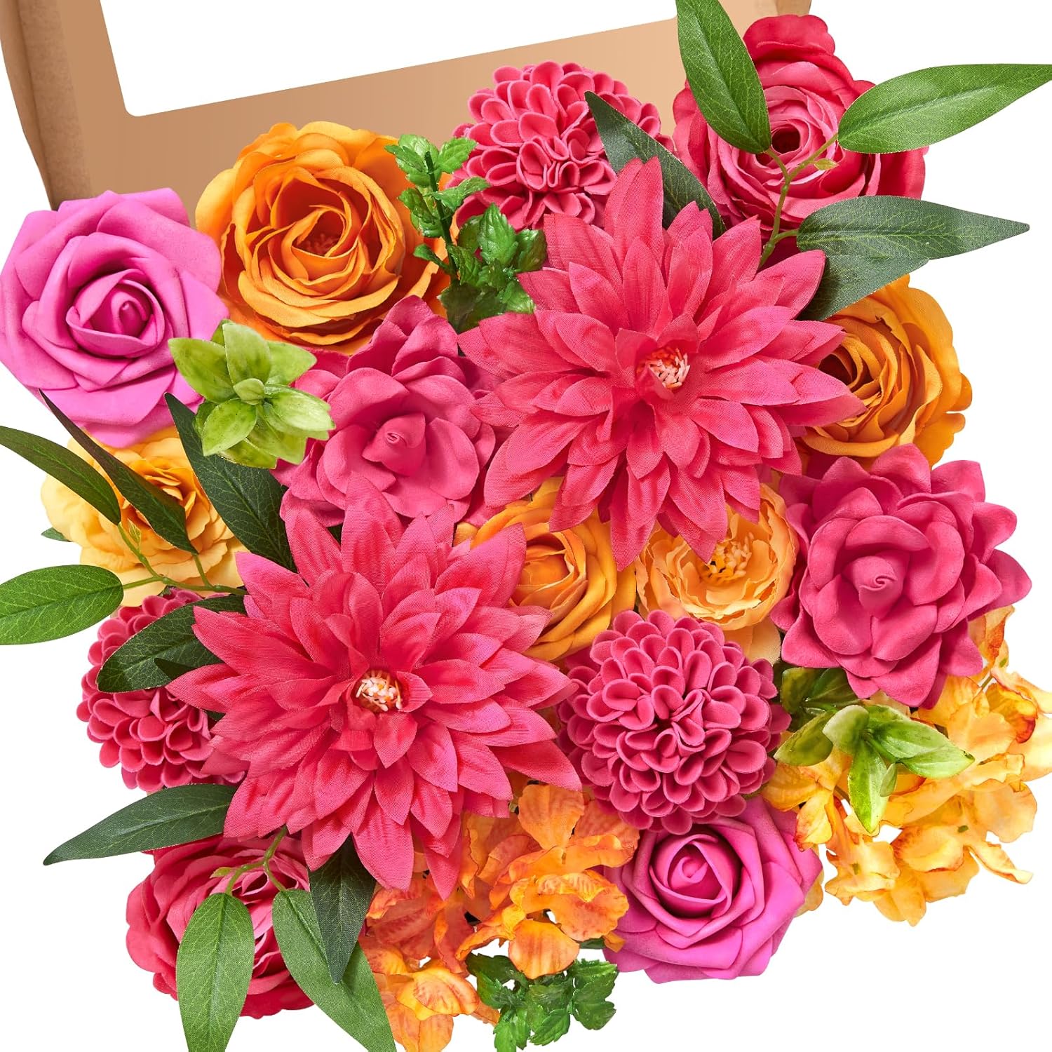Black Artificial Flowers — A Hot Pink Orange