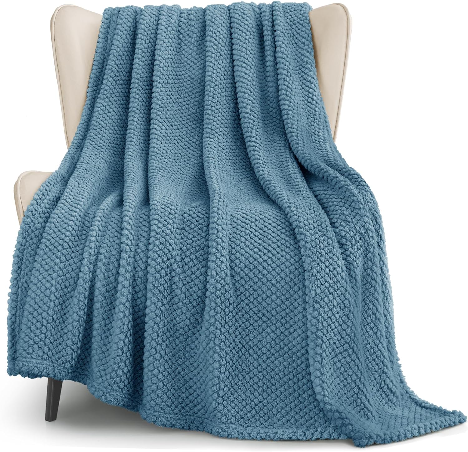 Black Throw Pillow — 70" — Slate Blue