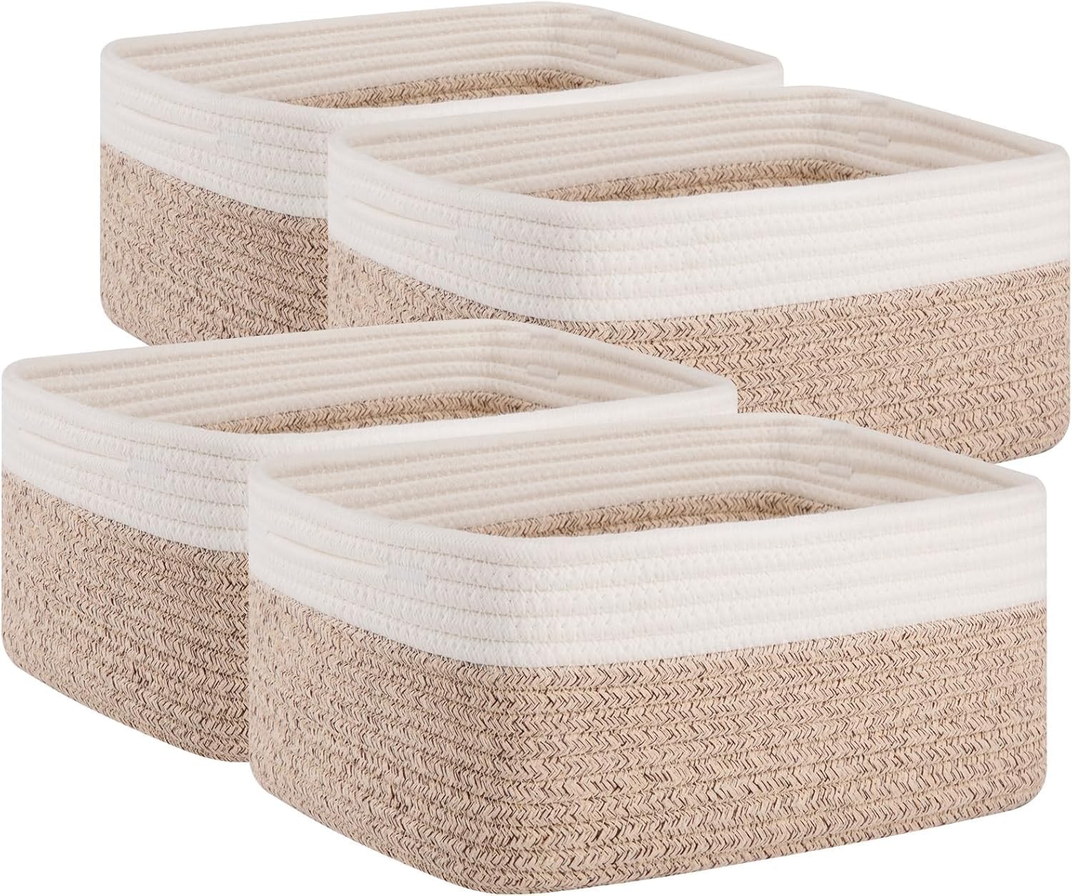 Black Storage Bin — 11.8" — Brown/White
