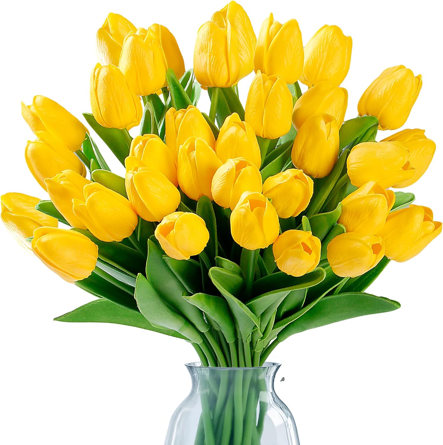 Green Artificial Flowers — 15 Pcs