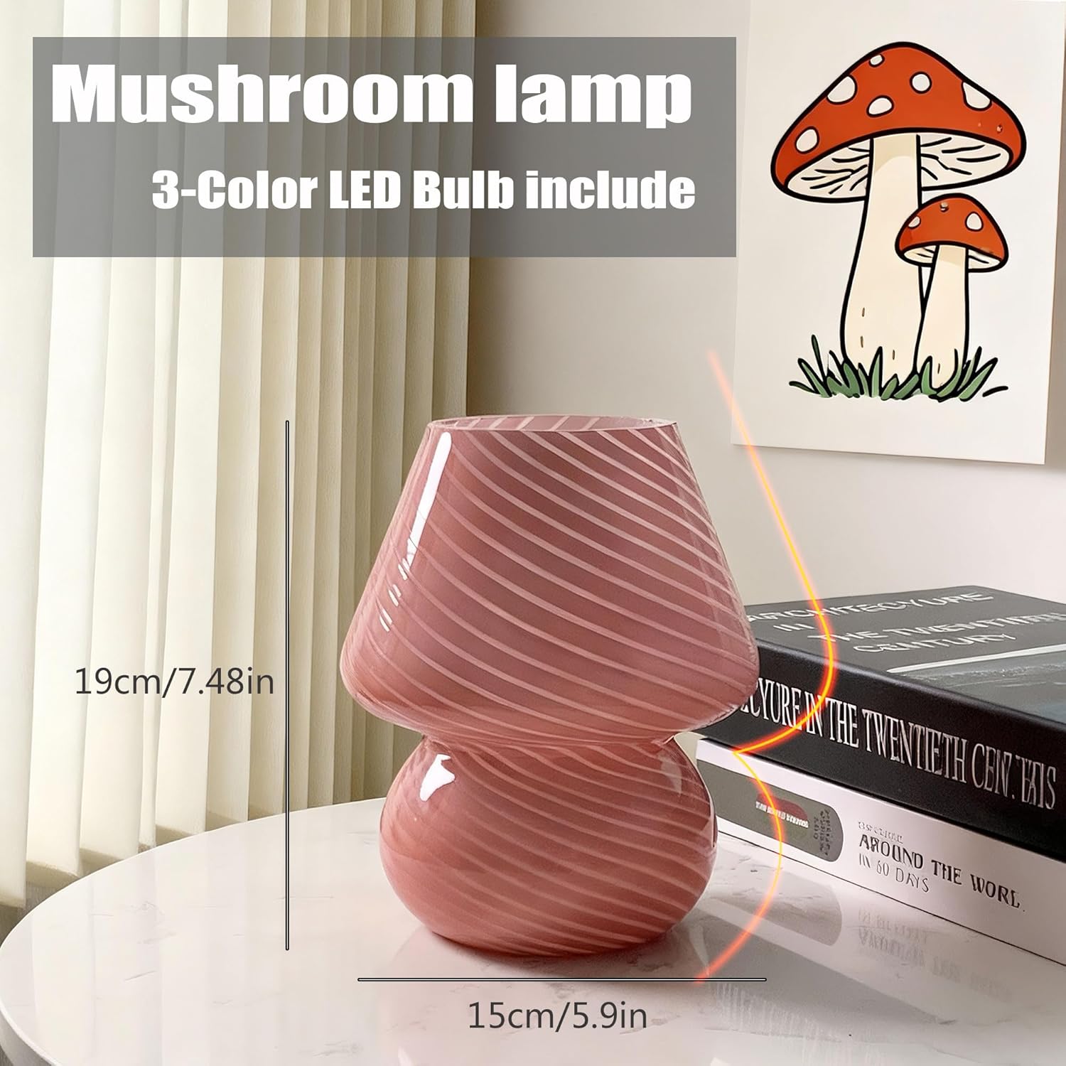 Pink Bedside Lamp - View 3