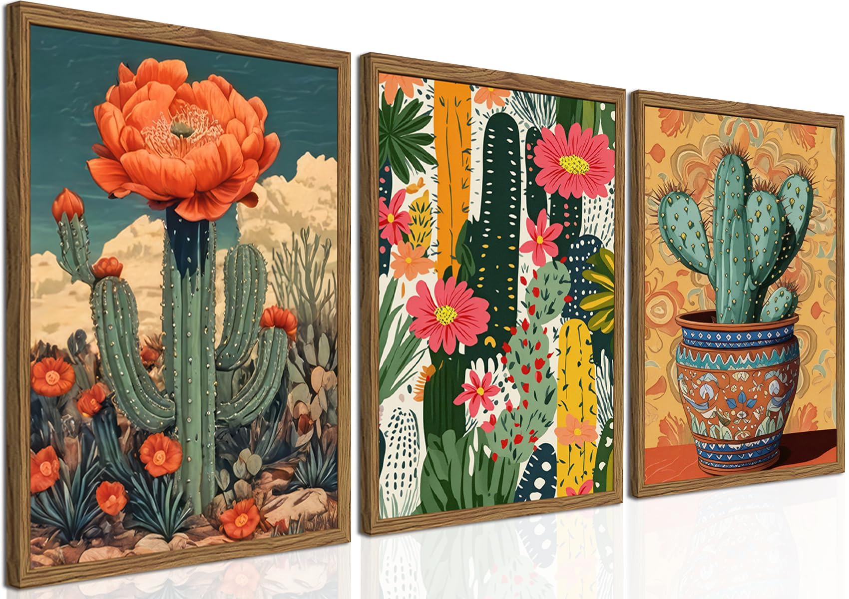 Framed Boho Metal Canvas Wall Art — 16"