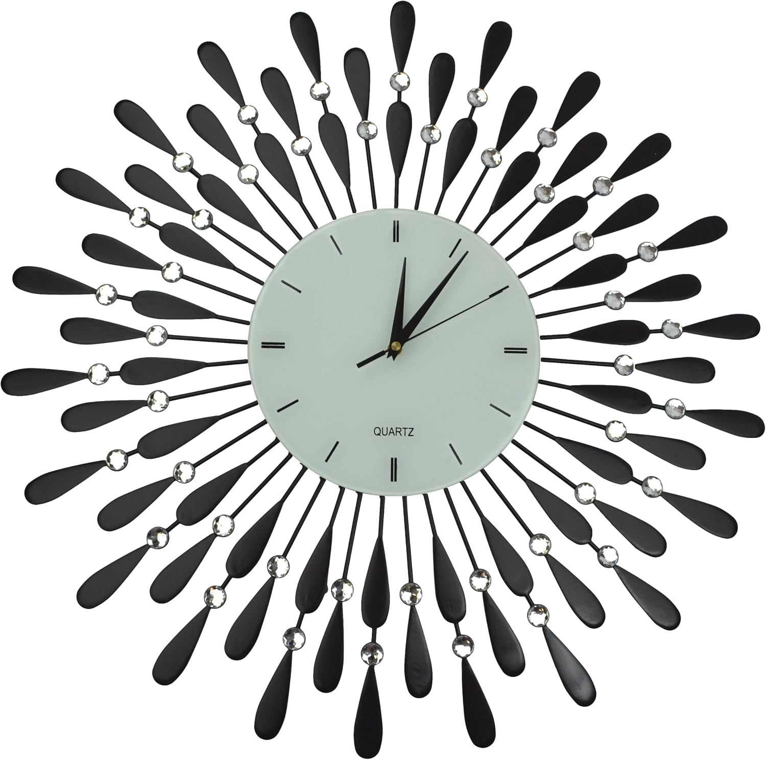 Beveled Luxe Black Wall Mirror — 23.50" — White Dial