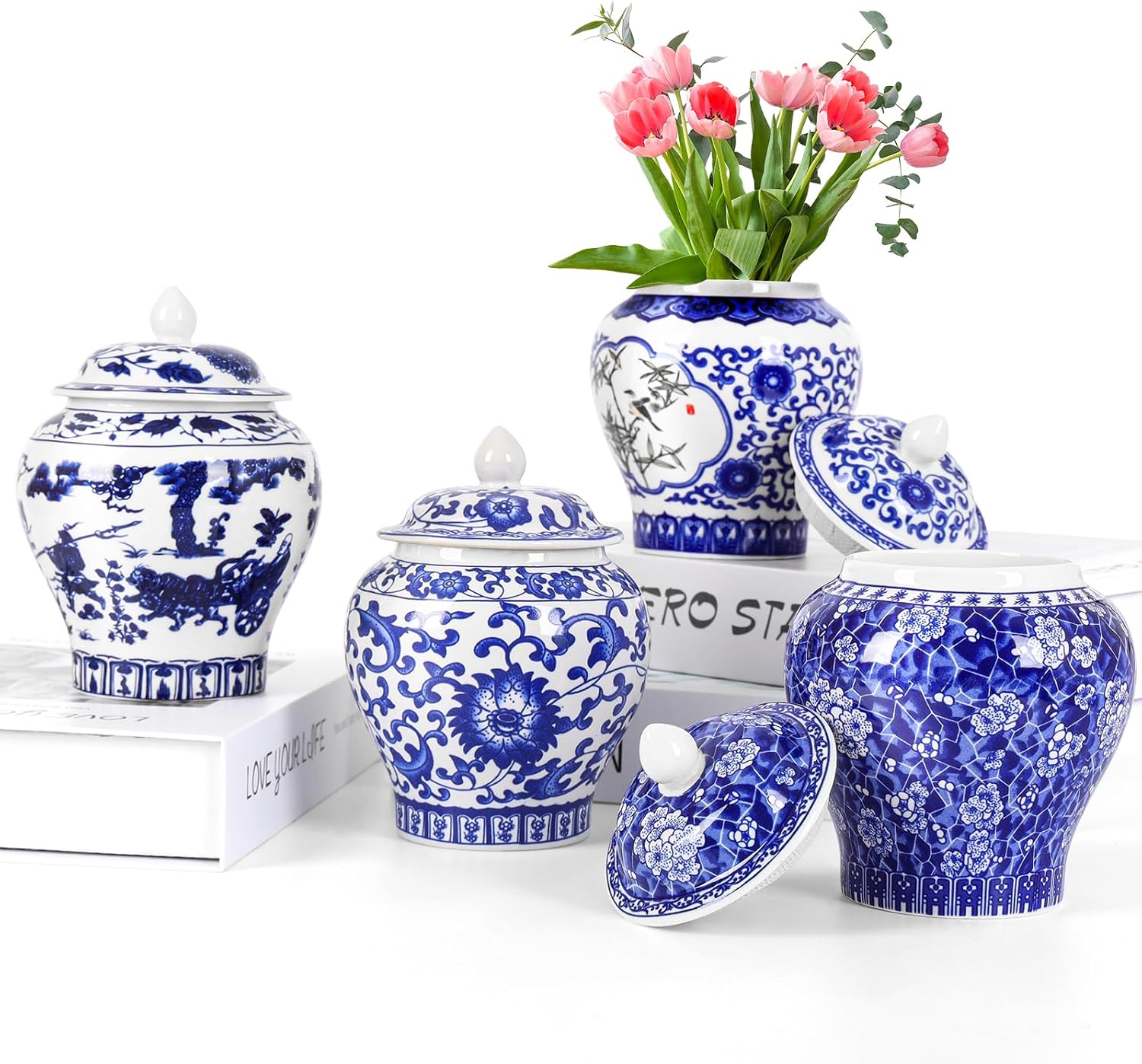 Vintage Ceramic Vase — Set of 4 — Retro