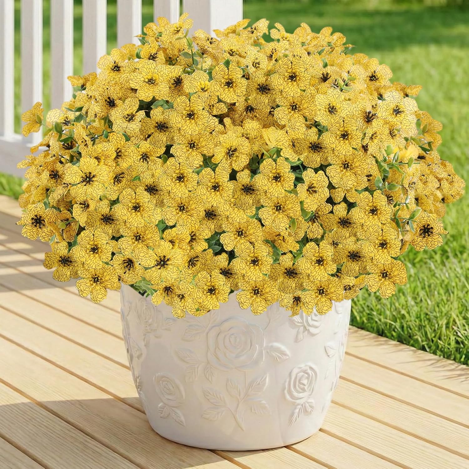 Blue Artificial Flowers — Yellow
