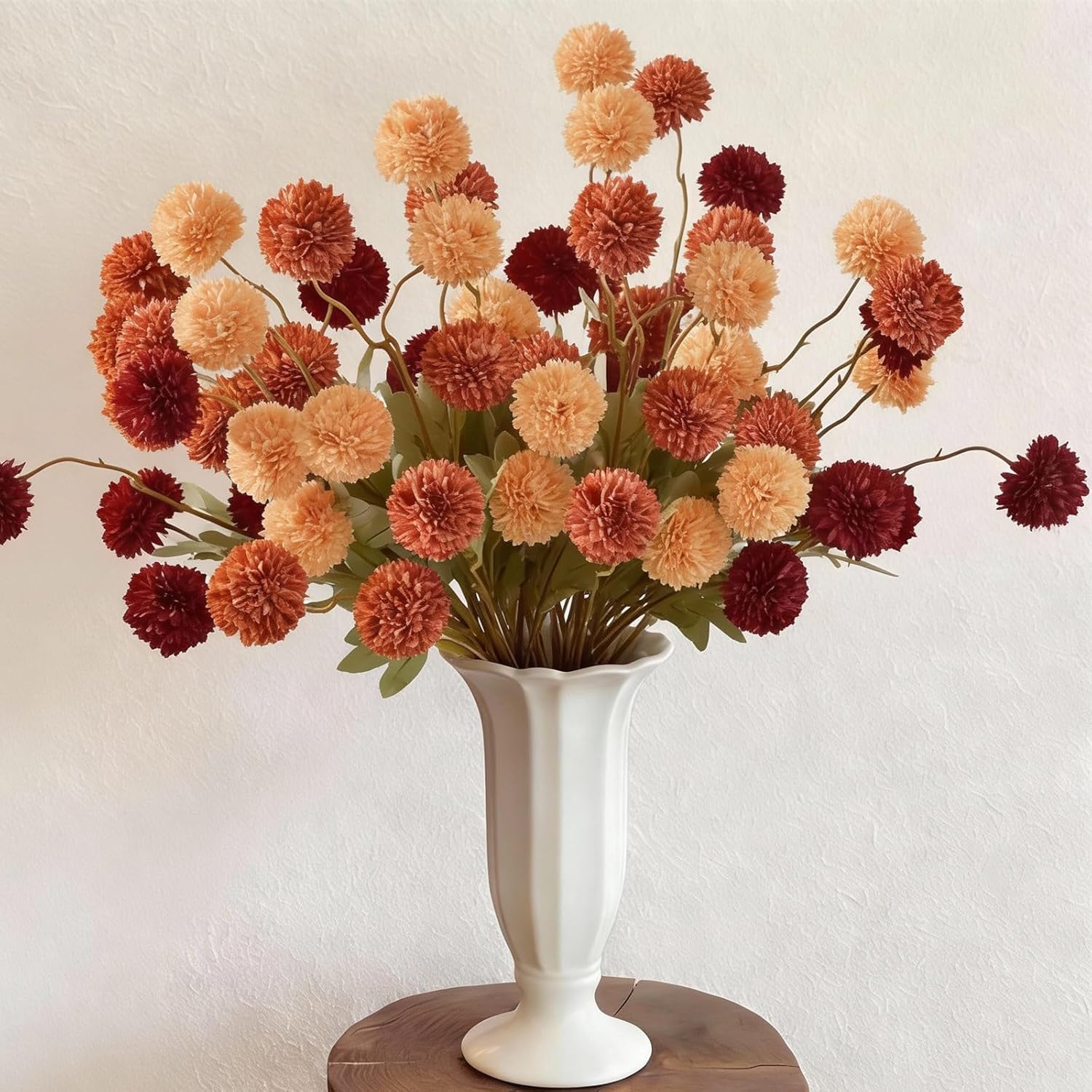 Beige Artificial Flowers — 20" — Red Orange Yellow