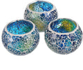 Round Blue Pillar Candle — Set of 3 — Blue