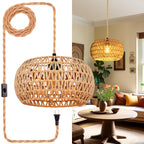 Boho Rattan Ceiling Light — 6"