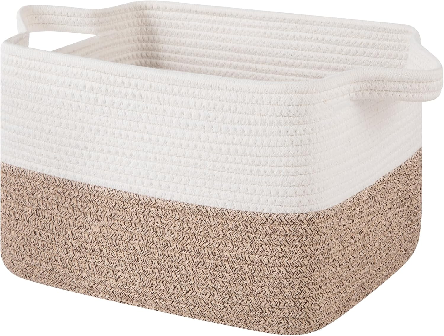 Boho Black Storage Bin — 13" — Brown and White