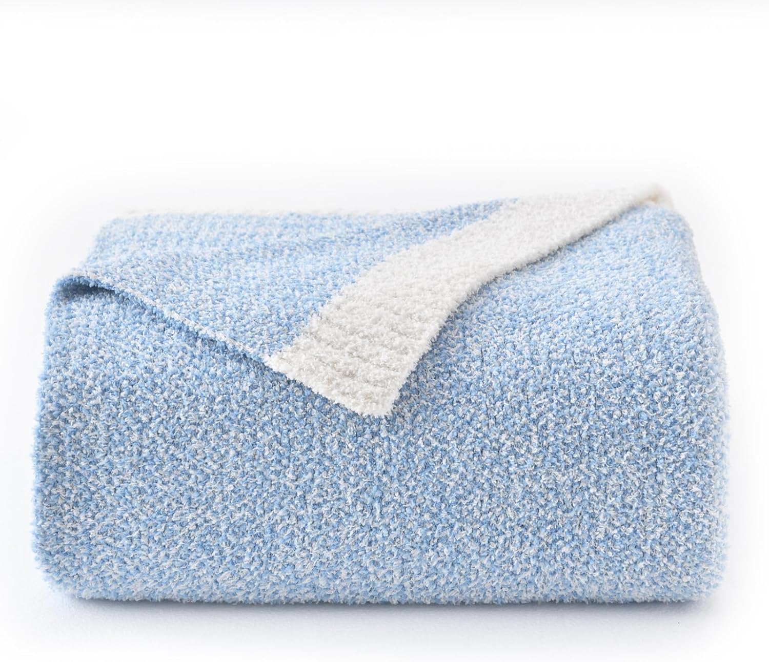 Knit Beige Throw Pillow — 50" — Blue