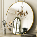 Round Luxe Black Wall Mirror — 32"