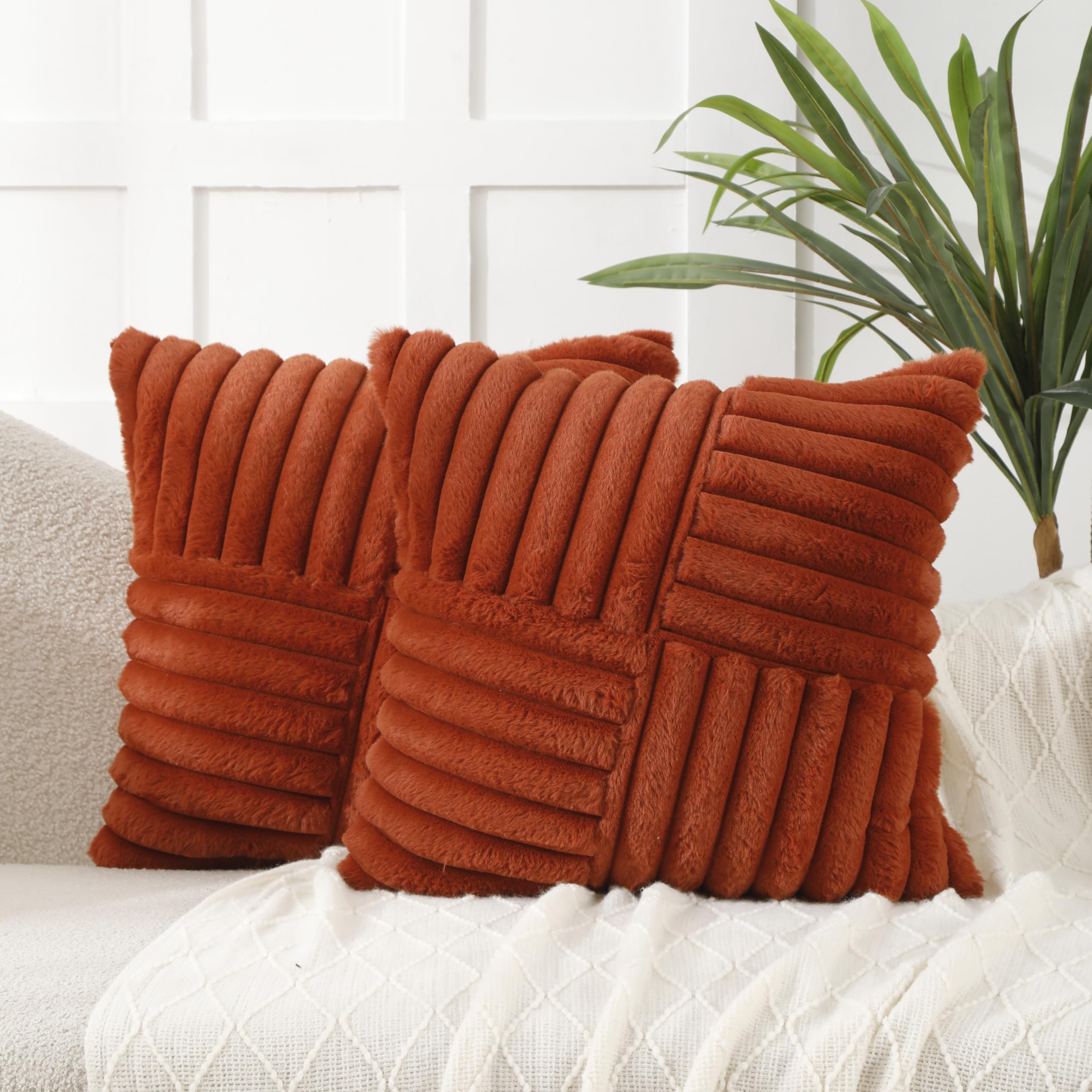 Velvet Boho Beige Throw Pillow Cover — 18"