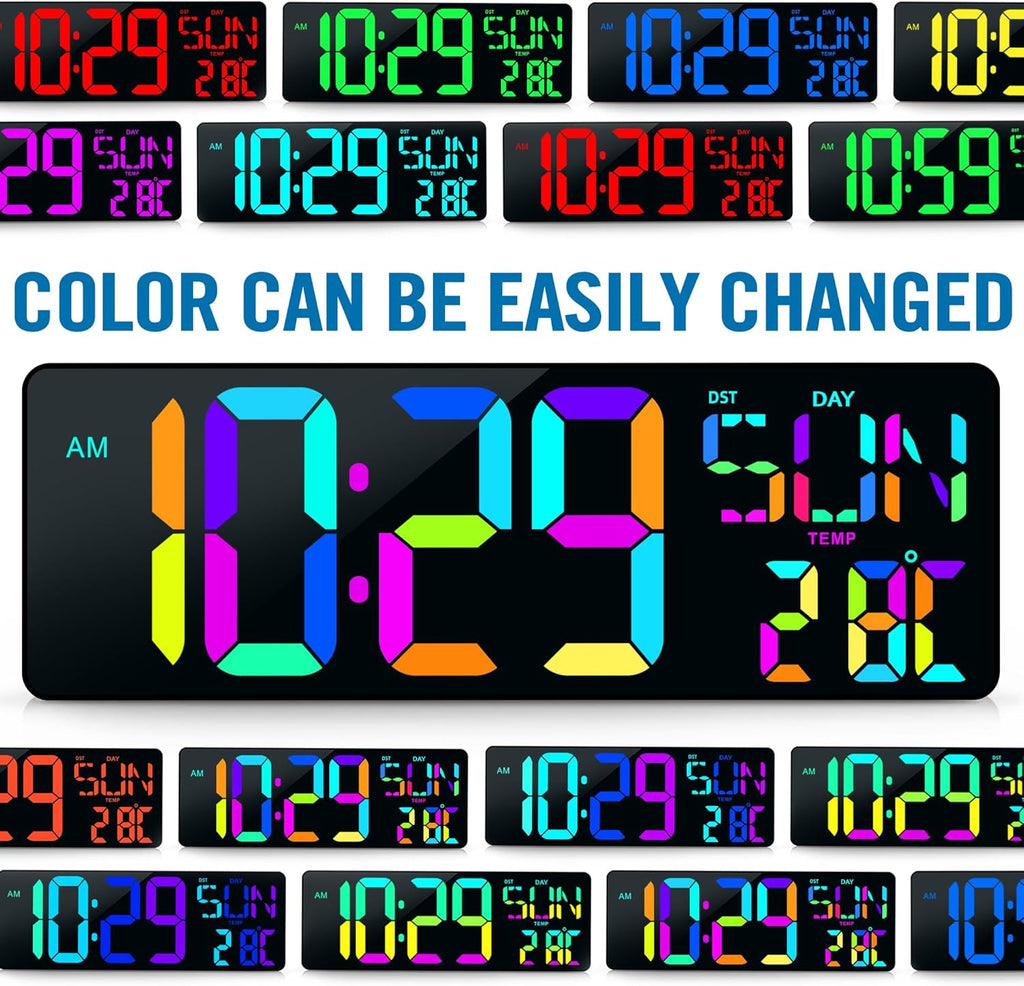 Color Changing Blue Wall Clock - View 4