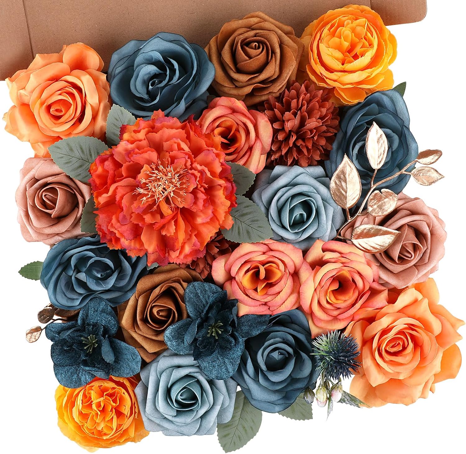 Beige Artificial Flowers — Teal Orange