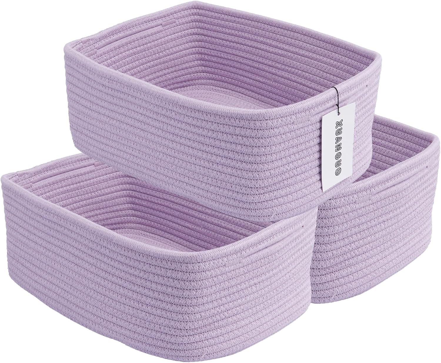 Boho Beige Storage Basket — purple