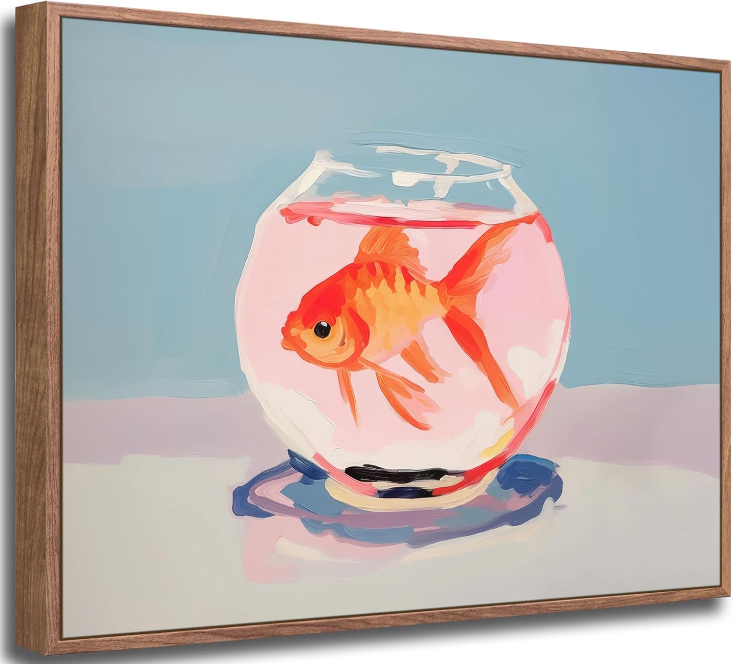 Framed Farmhouse Black Canvas Wall Art — 10" — Goldfish