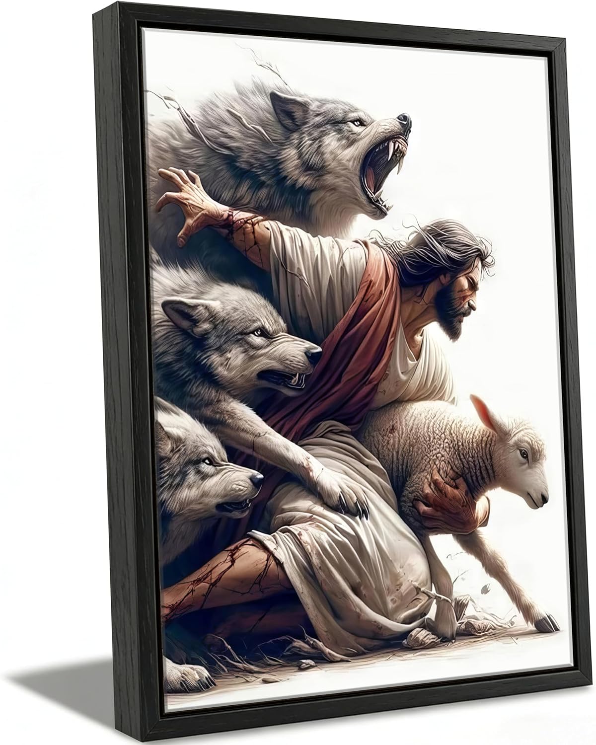 Black Canvas Wall Art — 16" — Black Framed