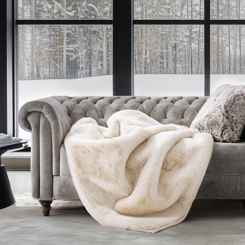 Velvet Luxe Beige Throw Pillow — 50" - View 8