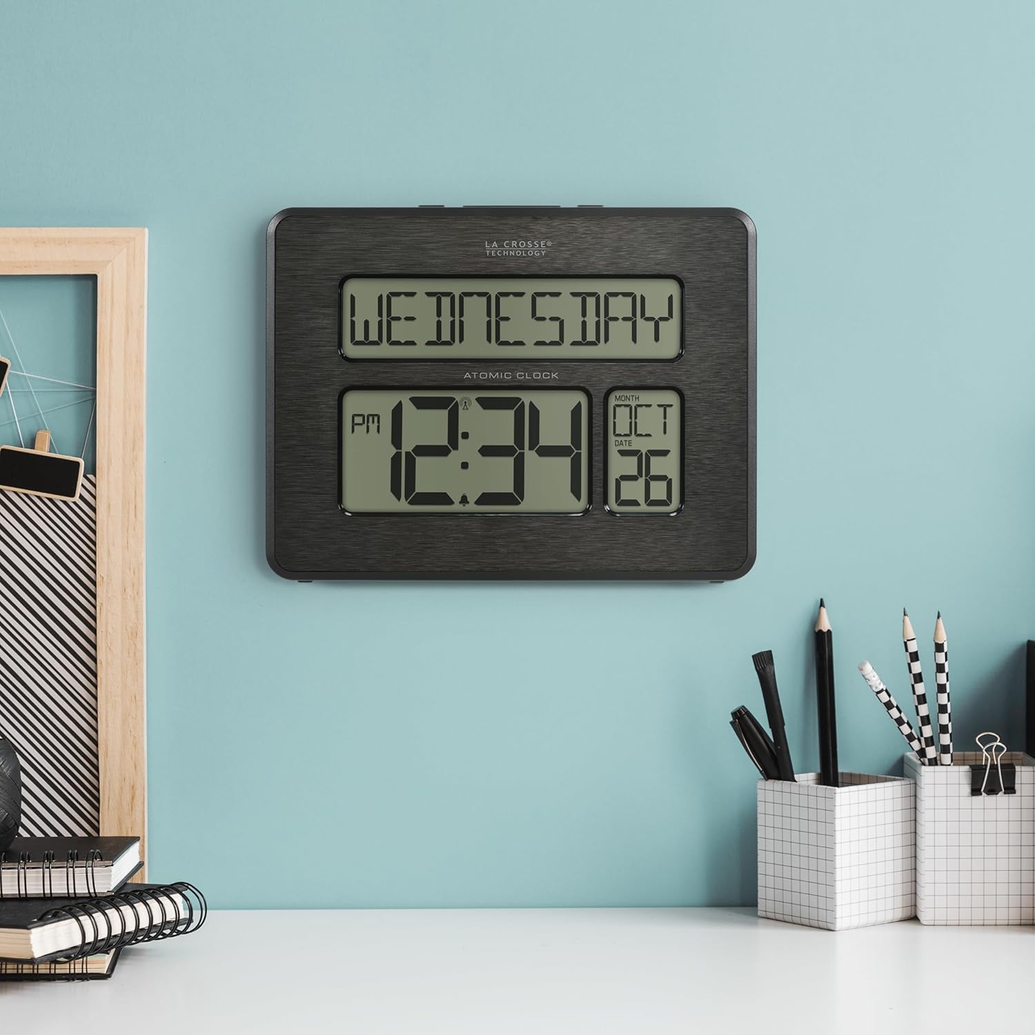 Mid-Century Black Wall Clock — 9.84" - View 5