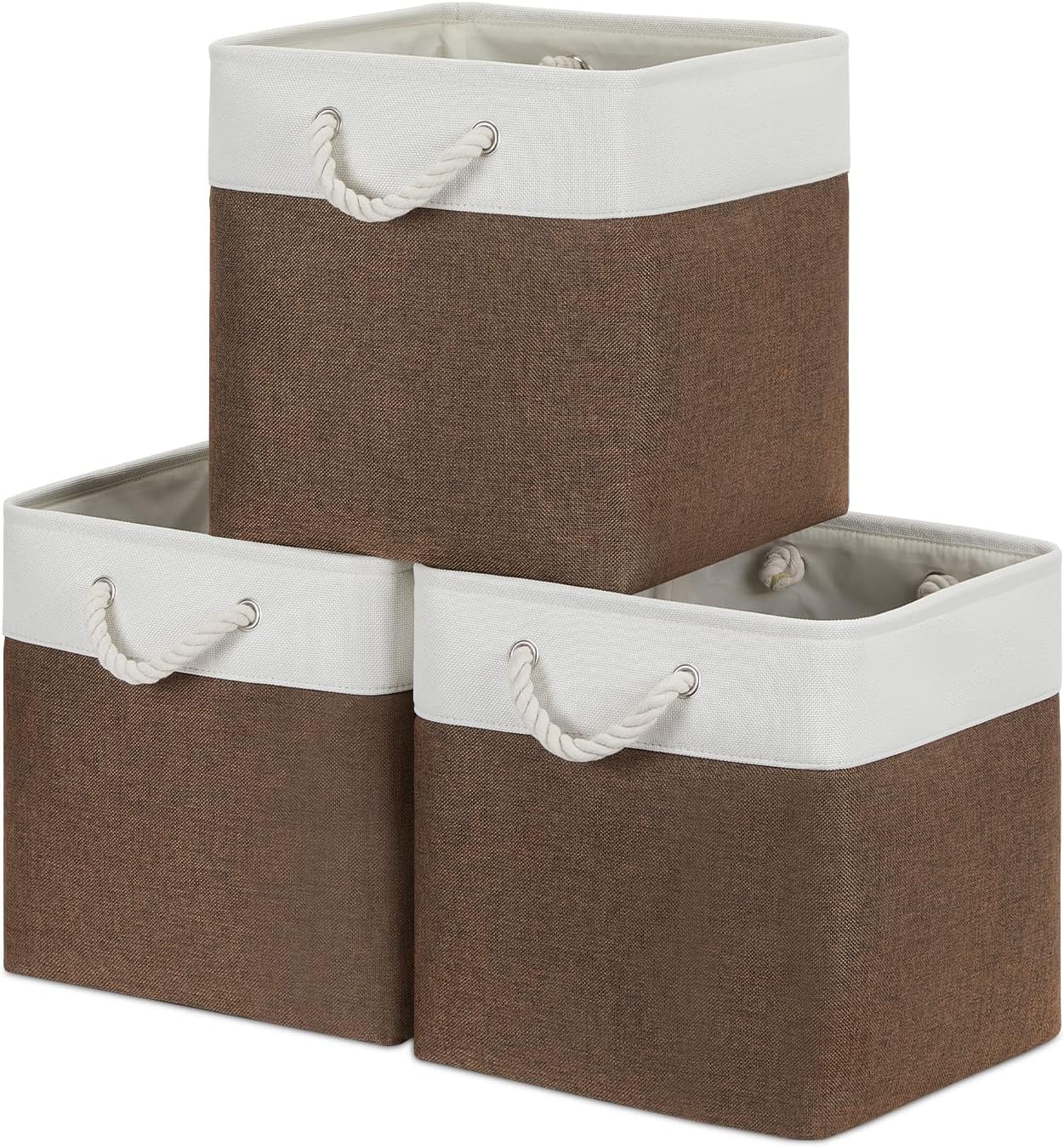 Beige Storage Basket — 17x12 — 3 Pack-L Cube-13x13x13 In