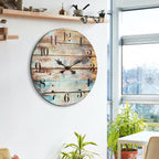 Battery Operated Farmhouse Wood Wall Clock — 18" - View 7