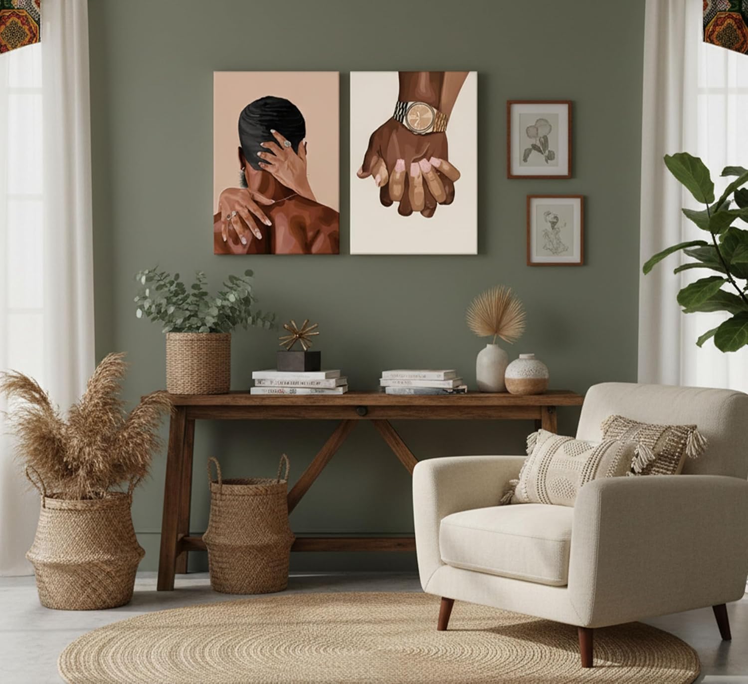Black Canvas Wall Art — 12x16 - View 6