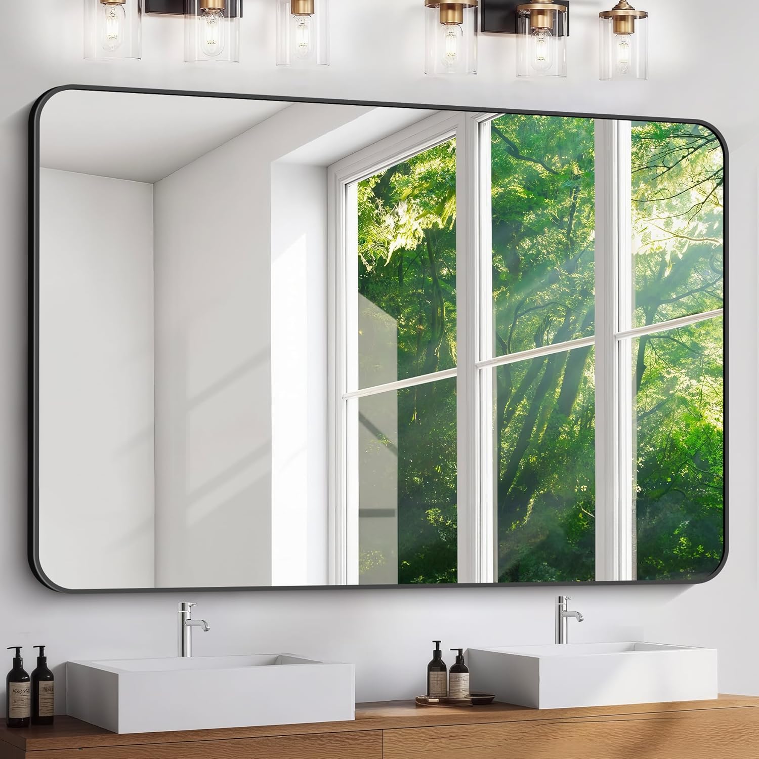 Black Wall Mirror — 24" — Black