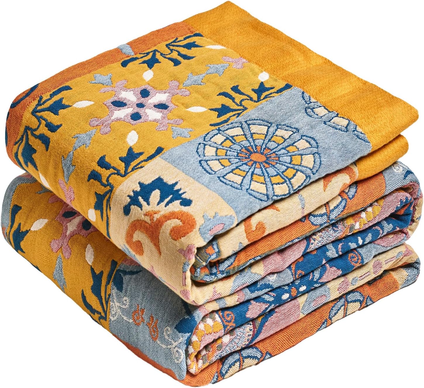 Boho Blue Throw Pillow — 60" — Roman Fret