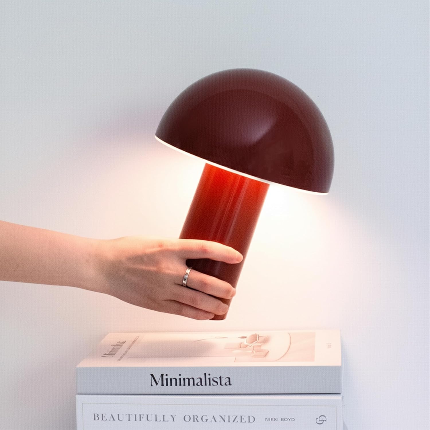 Cordless Modern Beige Table Lamp — 10" - View 7