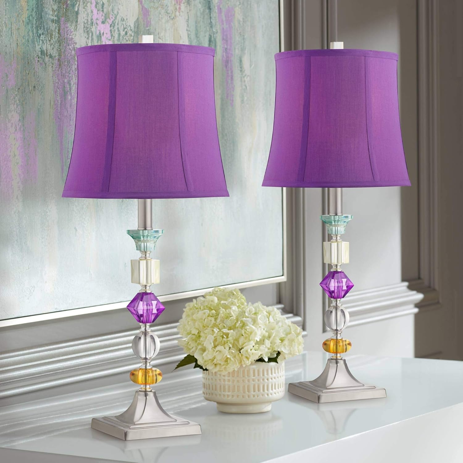 Boho Purple Table Lamp — 25.5" - View 2