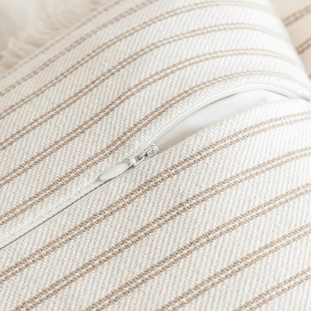Boho Beige Throw Pillow Cover — 18" - View 3