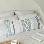 Lumbar Boho Blue Pillow Cover — 14x36 - View 7