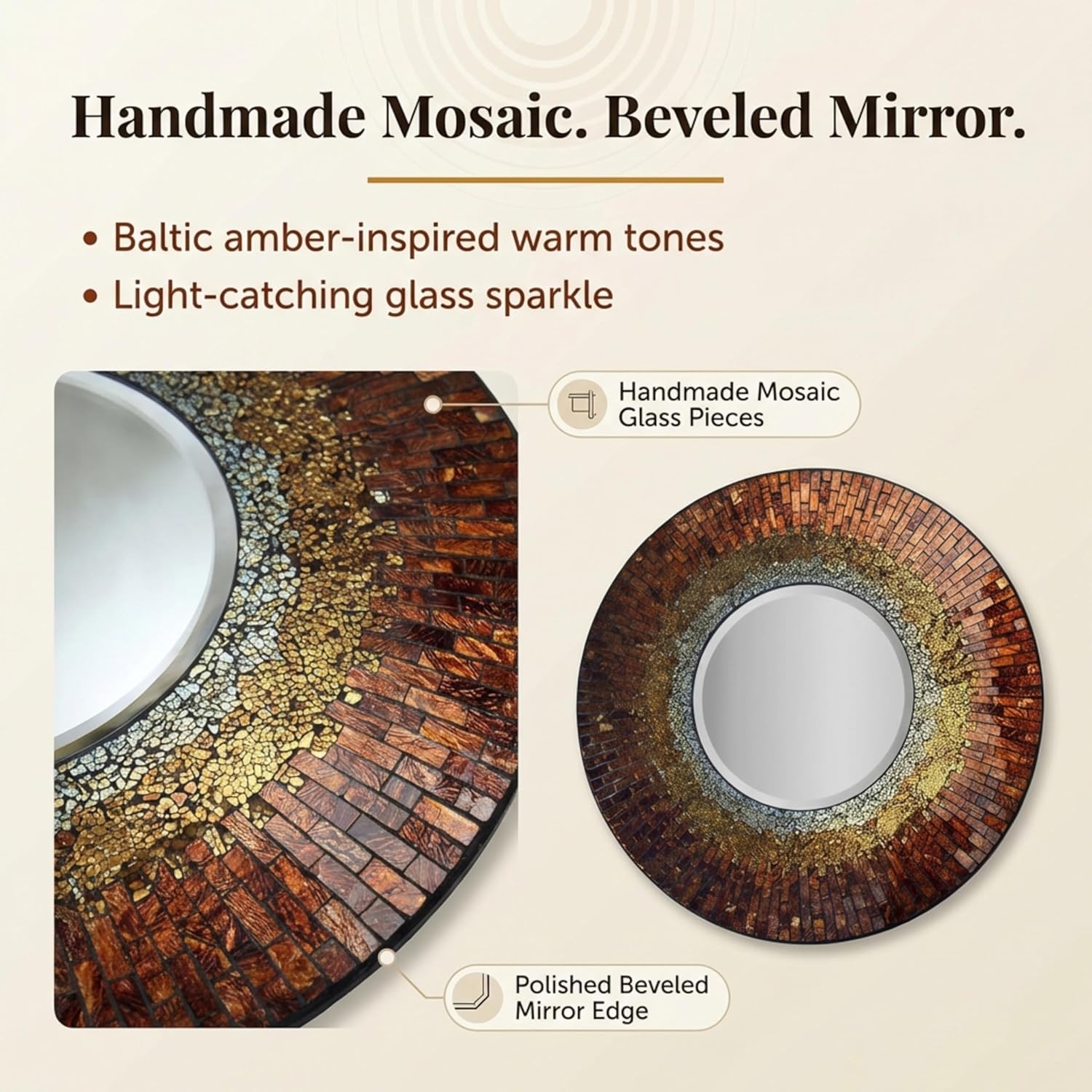 Beveled Glass Wall Mirror — 23.50" - View 6