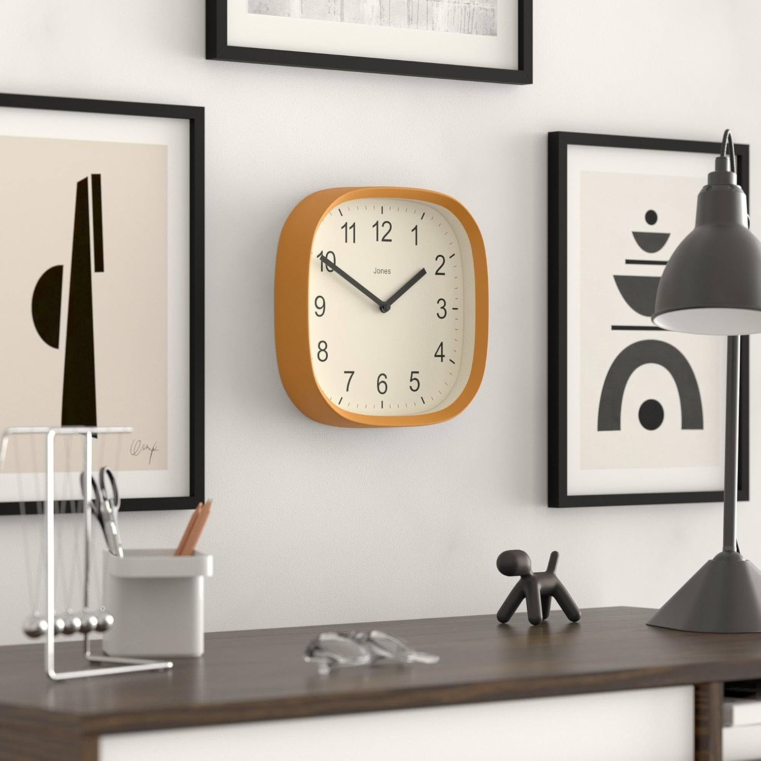 Mid-Century Black Wall Clock — 10" - View 5