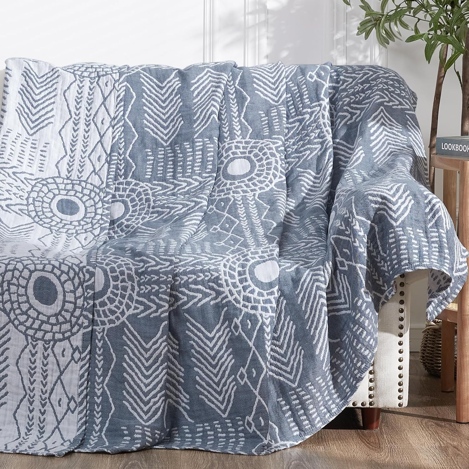 Boho Blue Throw Pillow — 50" — 60"x80"
