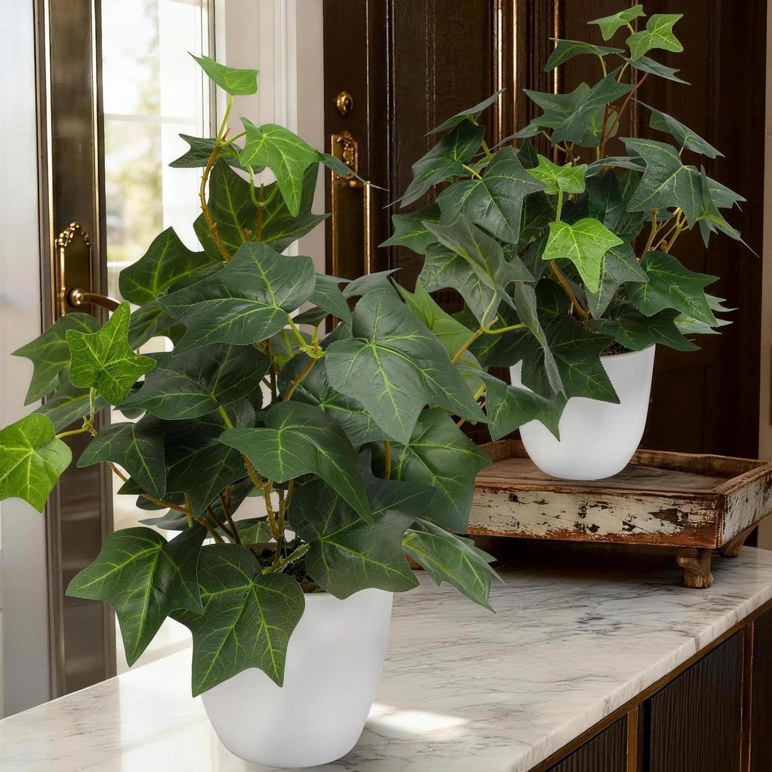Gold Artificial Plant — 33" — Green - English Ivy
