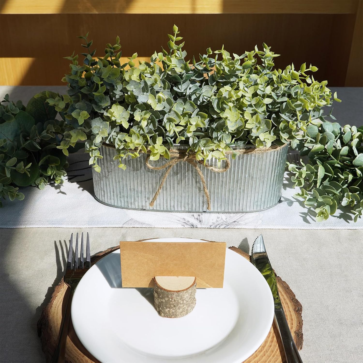 Oval Farmhouse Metal Artificial Plant - View 8