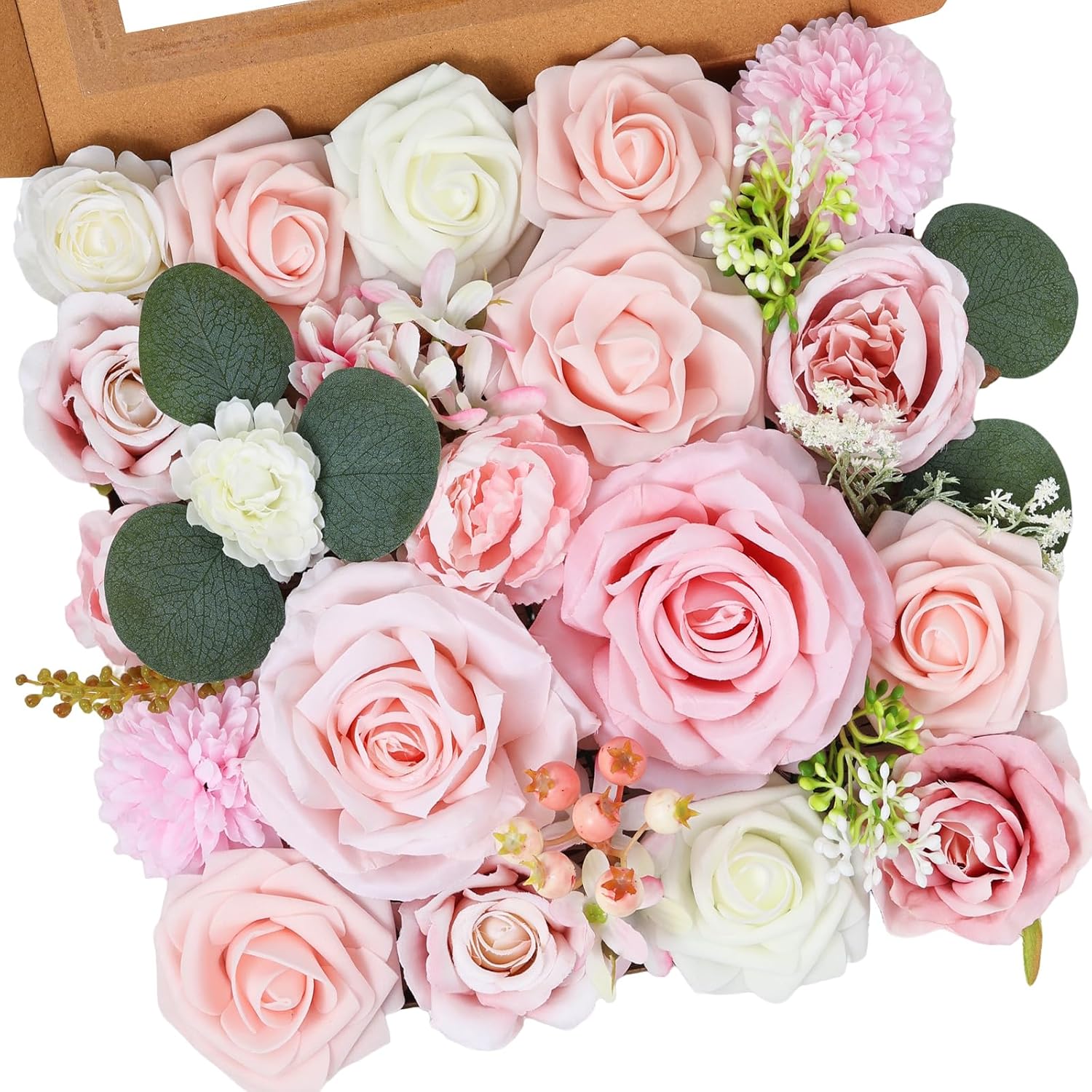 Vintage Blue Artificial Flowers — Pink Roses