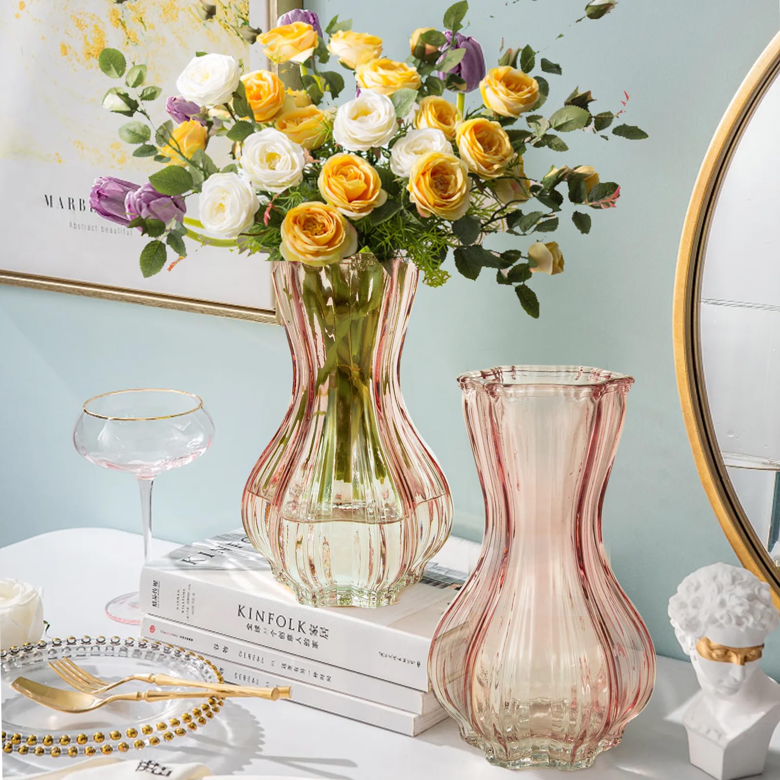 Pink Flower Vase — 8"