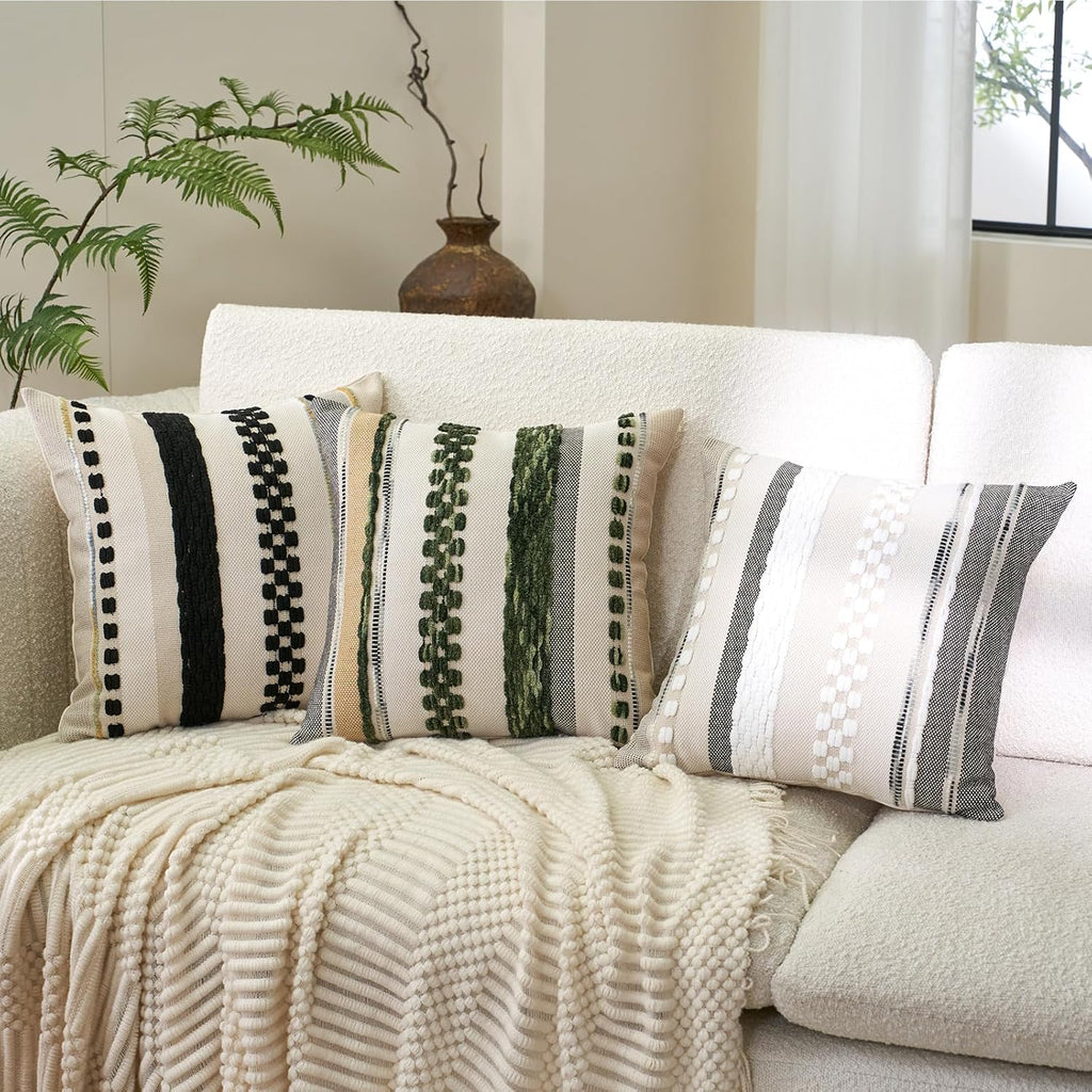 Tufted Boho Black Throw Pillow Cover — 18" - View 5