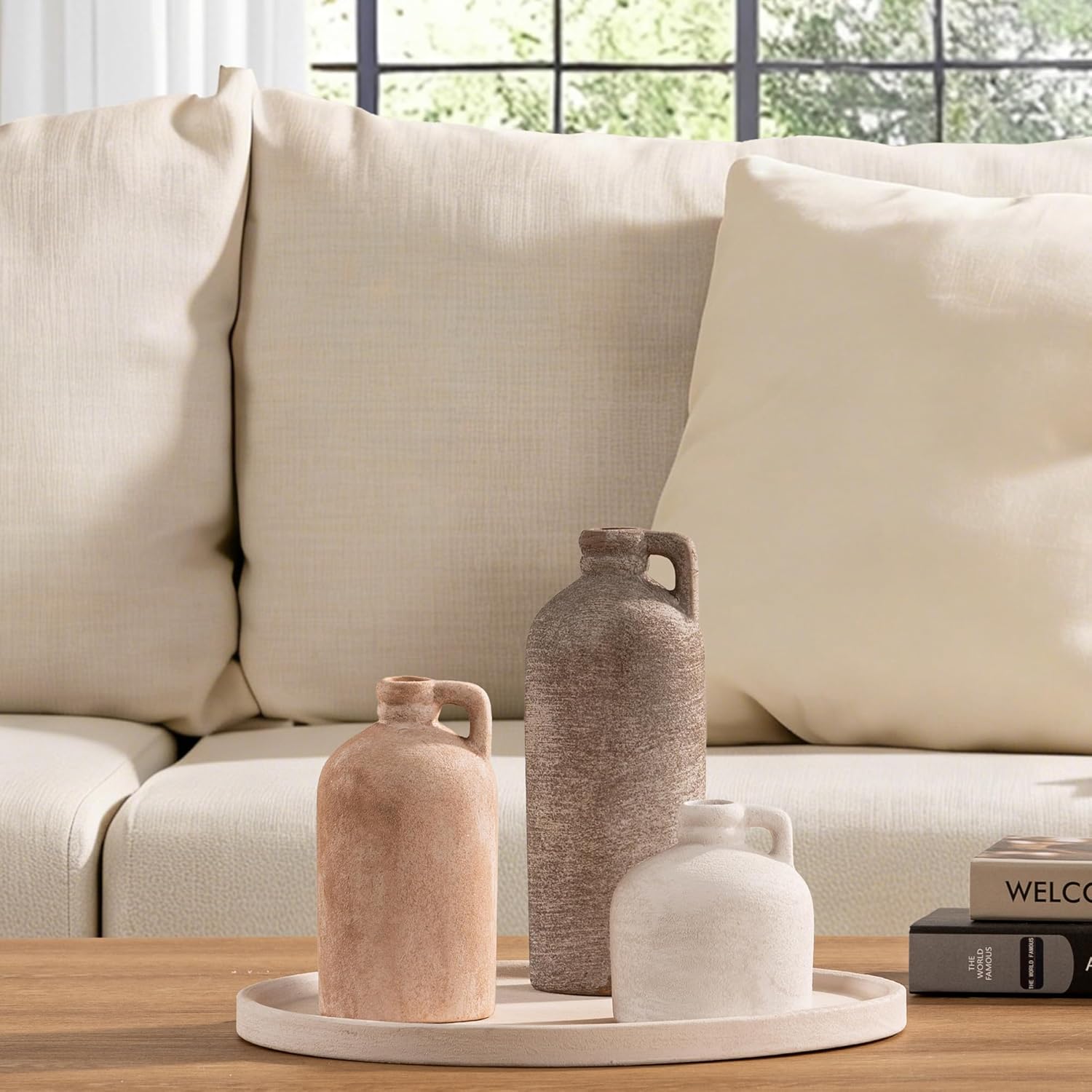 Farmhouse Brown Flower Vase — Set of 3 - View 3