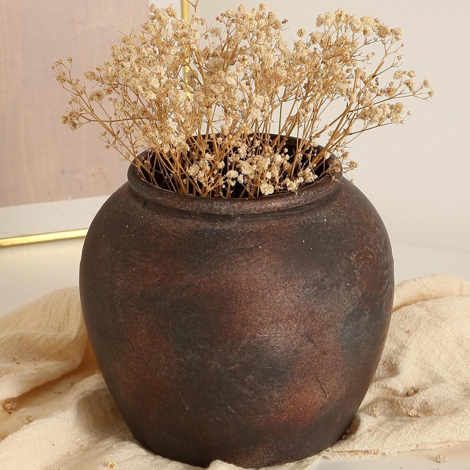 Vintage Farmhouse Black Flower Vase — 6" — Retro-1