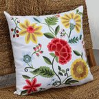 Embroidered Boho Blue Throw Pillow Cover — 18" - View 6