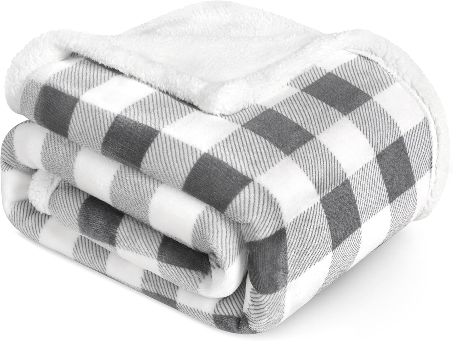 Beige Throw Pillow — 60x80 — Checker Light Gray