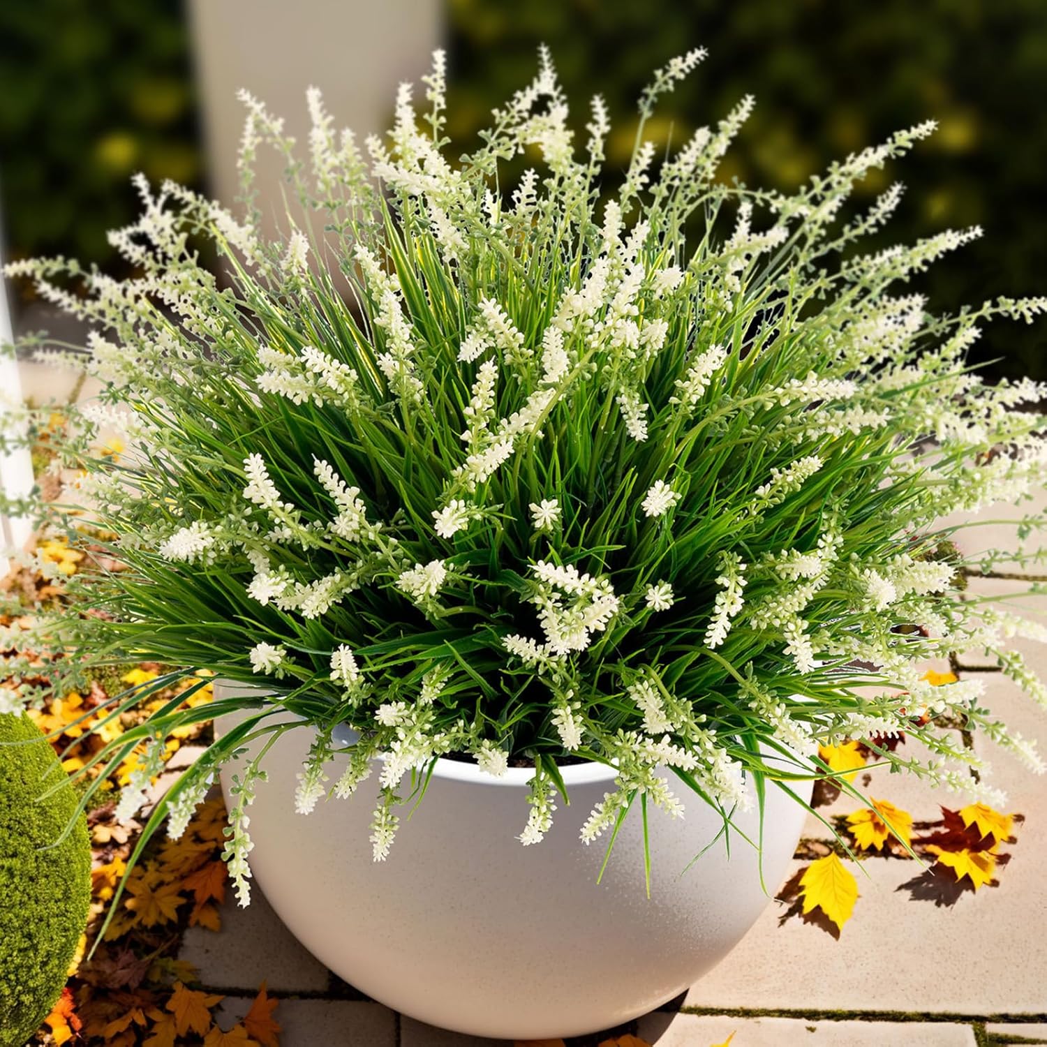 Brown Faux Plant — White